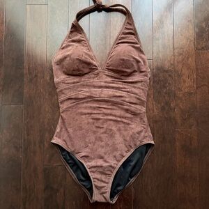Magicsuit One-piece Halter Swimsuit Size 10 Brown Tummy Control Slimming